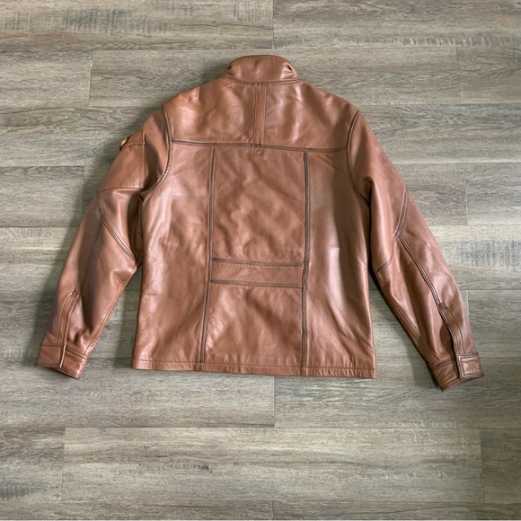 Carbon 2 Cobalt M Bend In The Road Vintage-finished Lambskin Leather Jacket wool - Picture 7 of 8